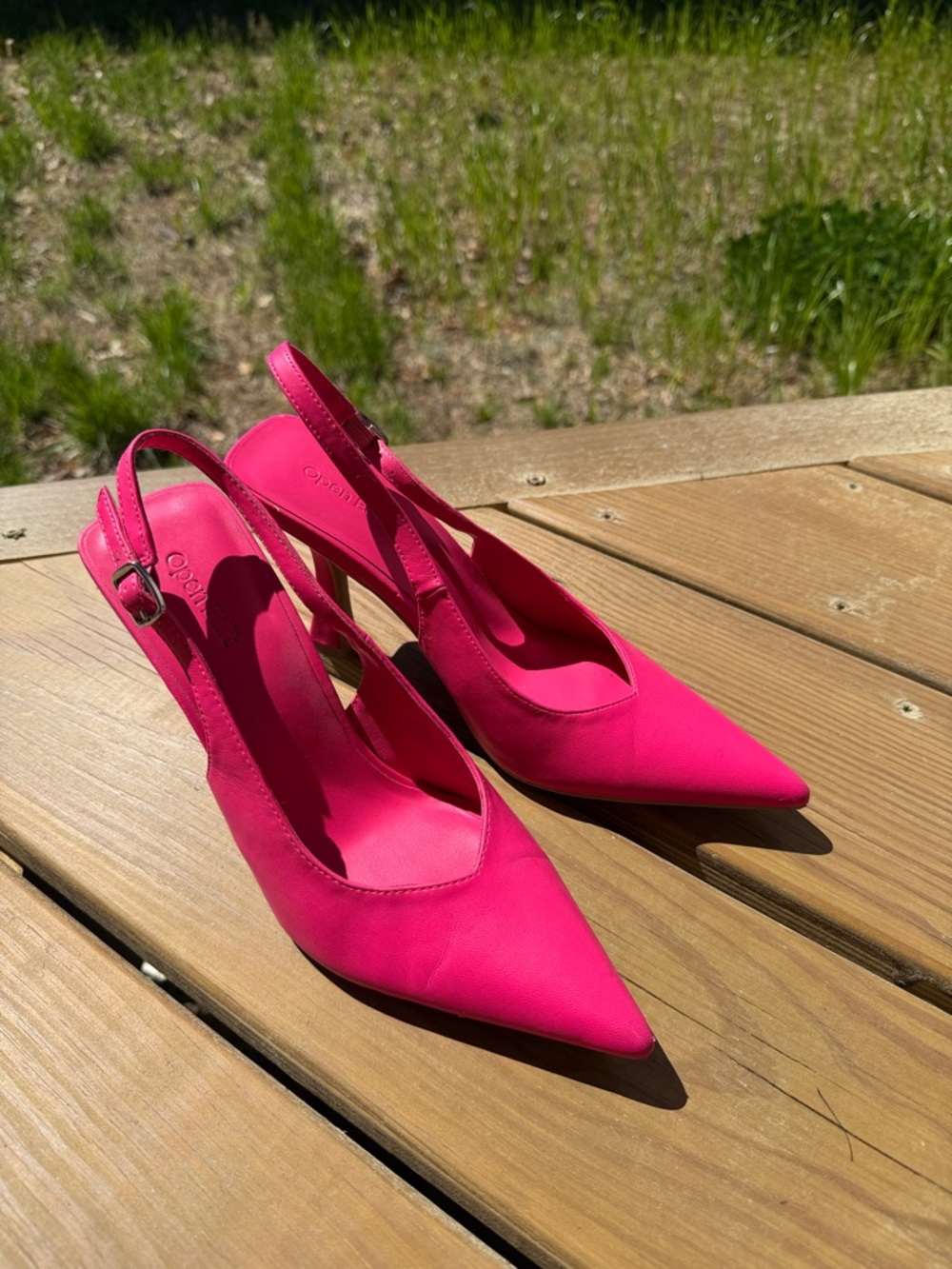 Open Edit Slingback Pointed-Toe Heels